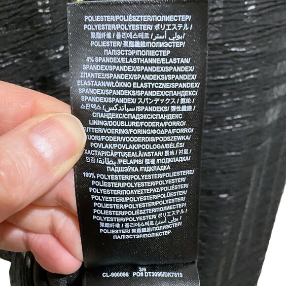 MARCIANO Jet Black and Silver Body Con Mini Party Dress Size M NWT - Picture 10 of 11